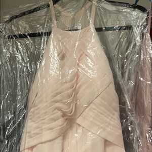 Pink long bridesmaid dress